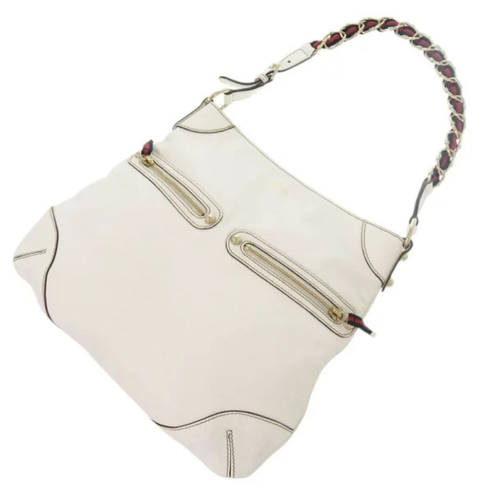 Gucci Sherry Leather White One Shoulder Hobo Bag Shoulder - Picture 5 of 6